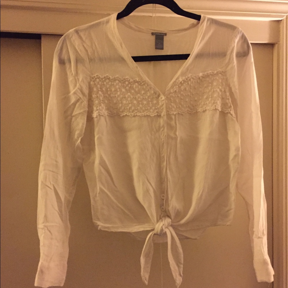 White summer long-sleeve shirt